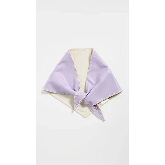 Nanushka Aditi Triangle Scarf Lilac Purple Womens One Size Vegan Leather Bandana - Picture 2 of 13